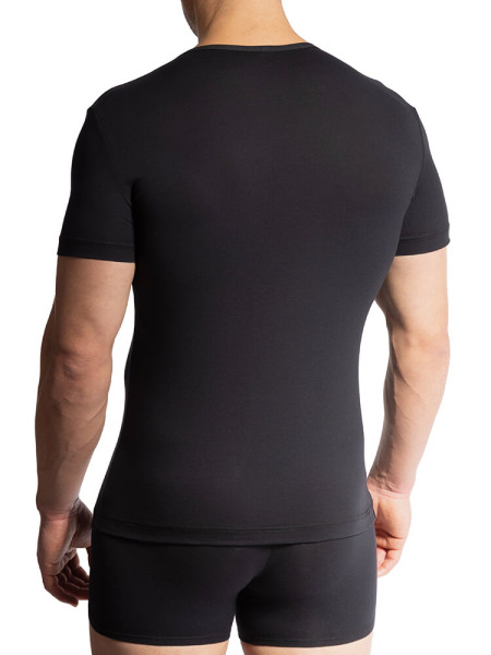 OLAF BENZ Regular Fit Noir Feinripp