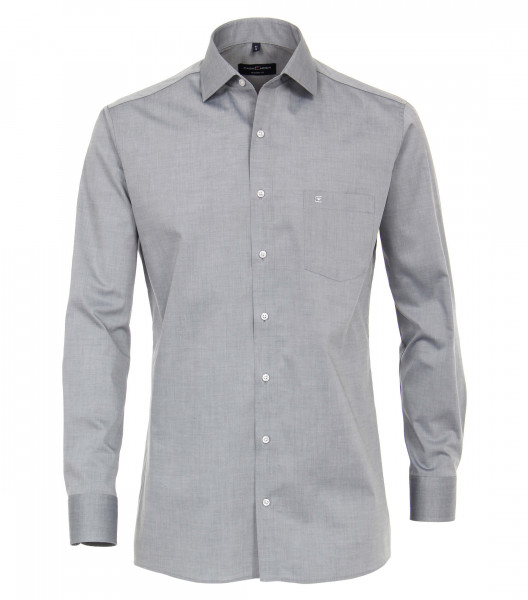 Chemise CASAMODA MODERN FIT UNI POPELINE gris avec col Kent en coupe moderne