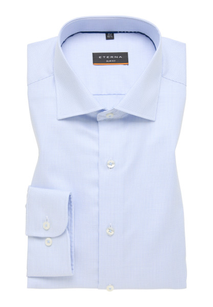 Chemise Eterna SLIM FIT STRUCTURE bleu clair avec col Classic Kent en coupe étroite