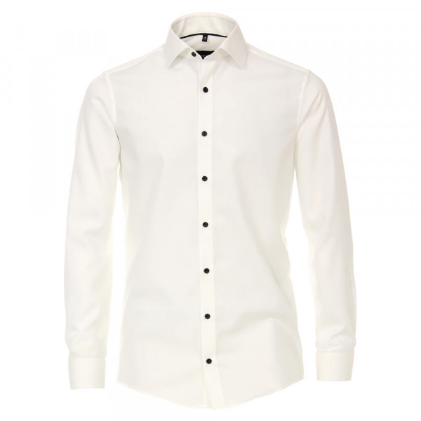 Chemise Venti MODERN FIT UNI POPELINE beige avec col Kent en coupe moderne