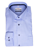 Chemise Marvelis COMFORT FIT TWILL bleu clair avec col Nouveau Kent en coupe classique