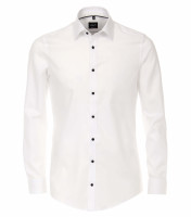 Chemise Venti BODY FIT STRUCTURE blanc avec col Kent en coupe étroite