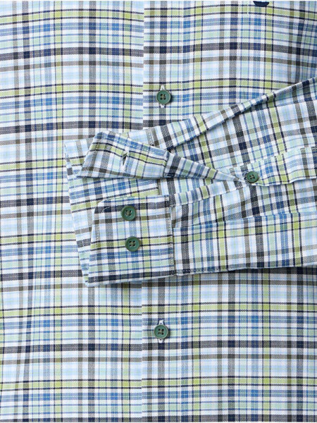 REDMOND Comfort Fit Chemise Vert Button-Down Fein Oxford - Vue 2