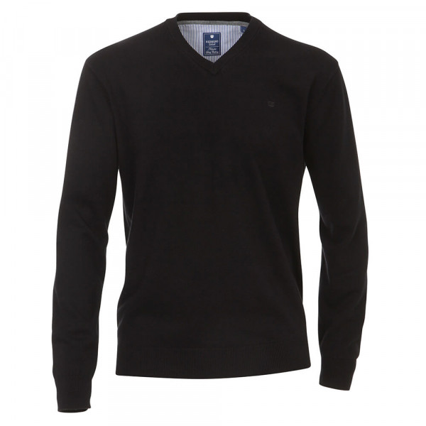 Pull Redmond noir en coupe classique