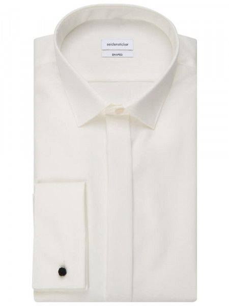 SEIDENSTICKER Tailored Fit Chemise Beige clair Business Kent Popeline - Vue 4