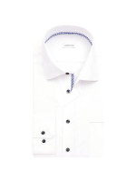 Chemise Seidensticker MODERN UNI POPELINE blanc avec col Business Kent en coupe moderne