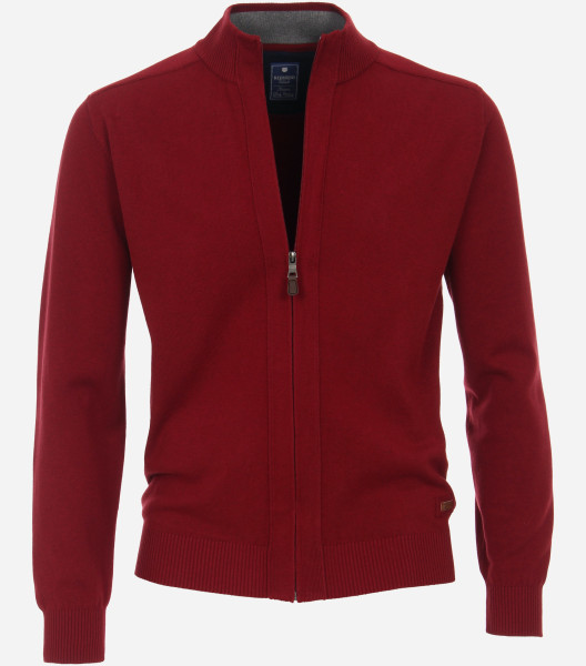 Veste en tricot Redmond REGULAR FIT TRICOTÉ rouge avec col Col montant en coupe classique