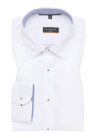 Chemise Eterna SLIM FIT UNI STRETCH blanc avec col Kent moderne en coupe étroite