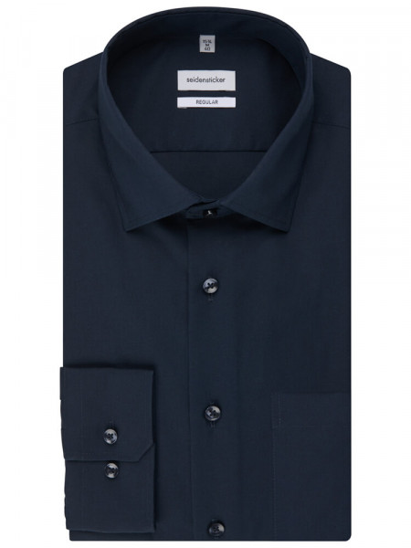 SEIDENSTICKER Regular Fit Chemise Marine Business Kent Popeline - Vue 4