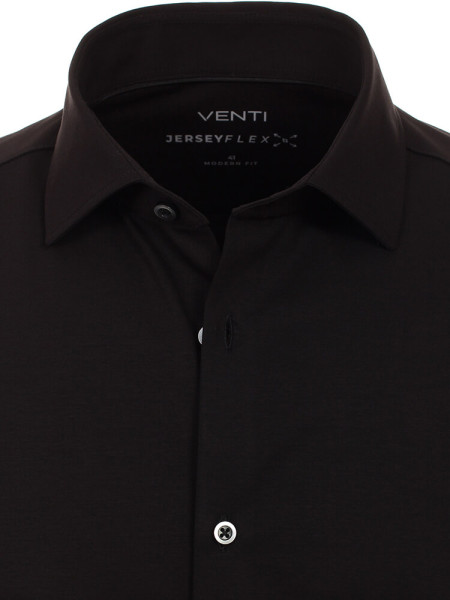 VENTI Regular Fit Chemise Noir Kent Jersey - Vue 1