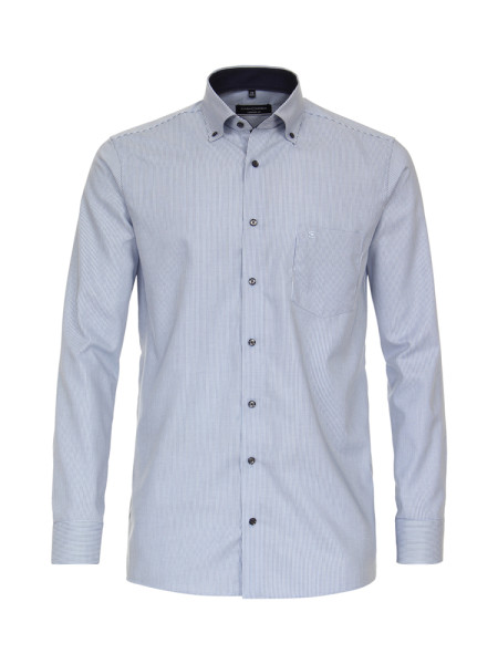 Chemise CASAMODA COMFORT FIT STRUCTURE bleu clair avec col Button Down en coupe classique