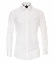 Chemise Venti BODY FIT UNI POPELINE blanc avec col Kent en coupe étroite