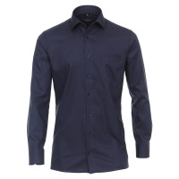 Chemise CASAMODA MODERN FIT STRUCTURE bleu foncé avec col Kent en coupe moderne
