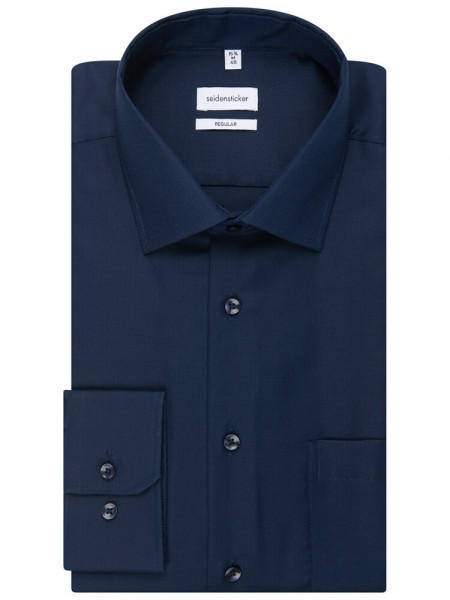 SEIDENSTICKER Regular Fit Chemise Marine Business Kent Struktur - Vue 4