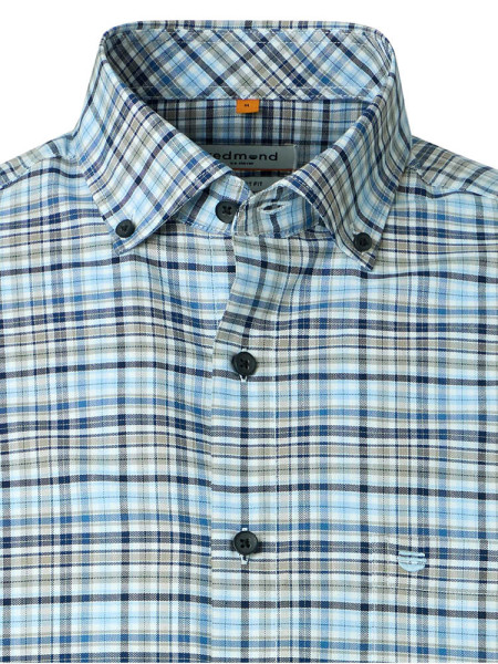 REDMOND Comfort Fit Chemise Bleu clair Button-Down Fein Oxford - Vue 1
