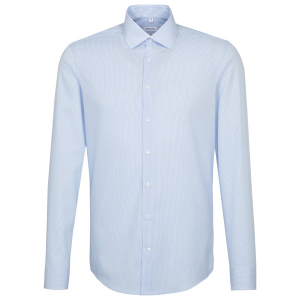 Chemise Seidensticker SLIM FIT OFFICE bleu clair avec col Business Kent en coupe étroite