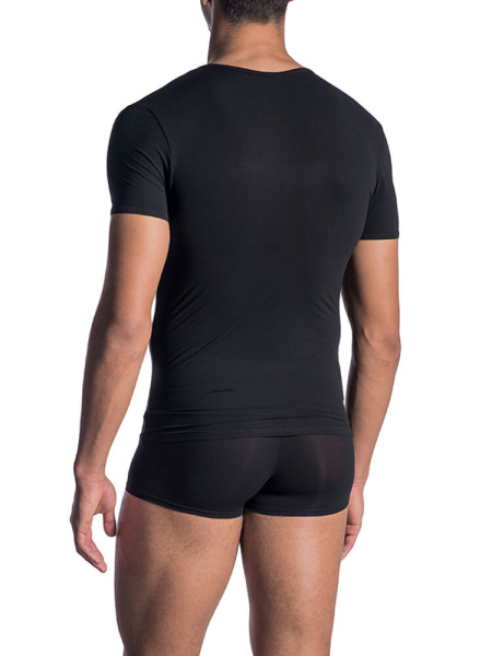 OLAF BENZ Regular Fit Noir Microfaser