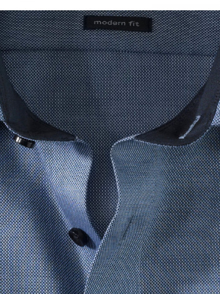 OLYMP Regular Fit Chemise Bleu foncé Global Kent Struktur - Vue 1