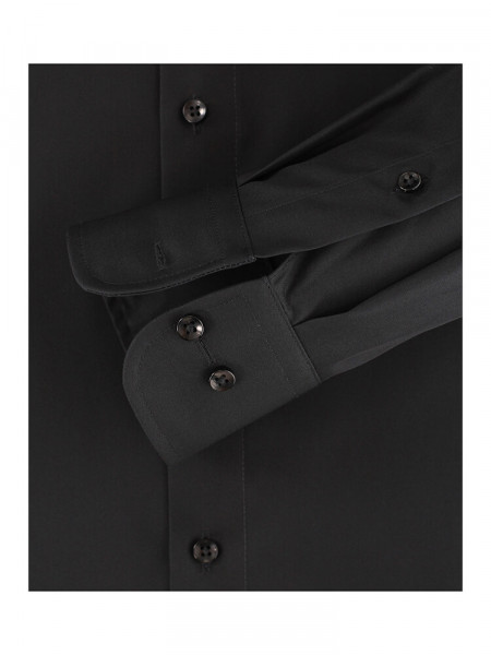 CASAMODA Comfort Fit Chemise Noir Kent Popeline - Vue 2