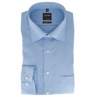 Chemise OLYMP Luxor modern fit OFFICE bleu clair avec col Nouveau Kent en coupe moderne