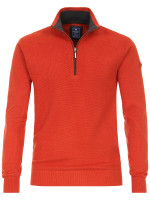 Pull Redmond REGULAR FIT MELANGE rouge avec col Col montant en coupe classique