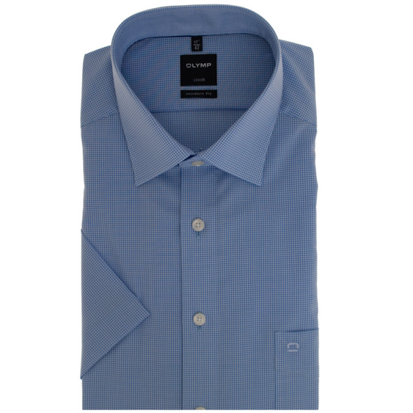 Chemise OLYMP Luxor modern fit OFFICE bleu clair avec col Nouveau Kent en coupe moderne