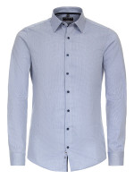 Chemise Redmond SLIM FIT STRUCTURE bleu clair avec col Kent en coupe étroite