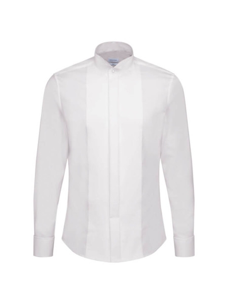 Chemise Seidensticker SLIM UNI POPELINE blanc avec col Cassè en coupe étroite