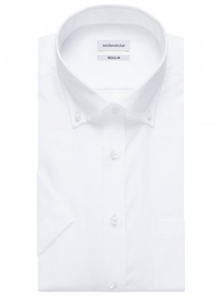 SEIDENSTICKER Regular Fit Chemise Blanc Button-Down Popeline - Vue 4