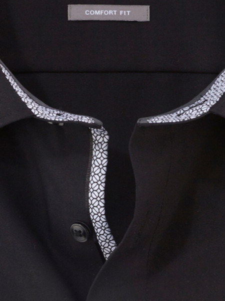 OLYMP Comfort Fit Chemise Noir New Kent Popeline