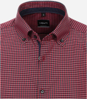 Chemise Venti MODERN FIT UNI POPELINE rouge avec col Button Down en coupe moderne