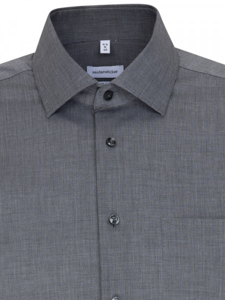 SEIDENSTICKER Regular Fit Chemise Anthracite Business Kent Fil à Fil - Vue 2