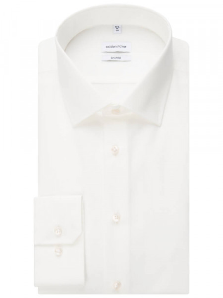 SEIDENSTICKER Tailored Fit Chemise Beige clair Business Kent Popeline - Vue 4