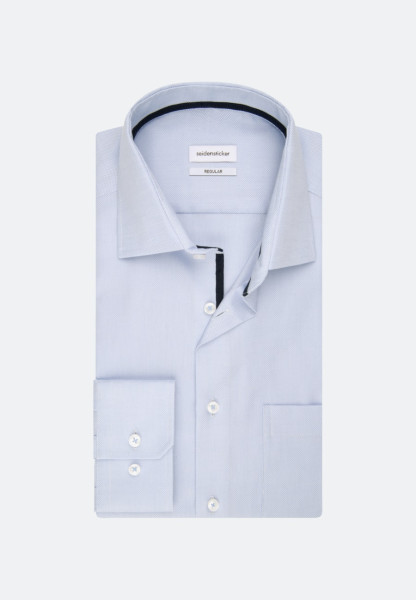 Chemise Seidensticker REGULAR FIT STRUCTURE bleu clair avec col Business Kent en coupe classique