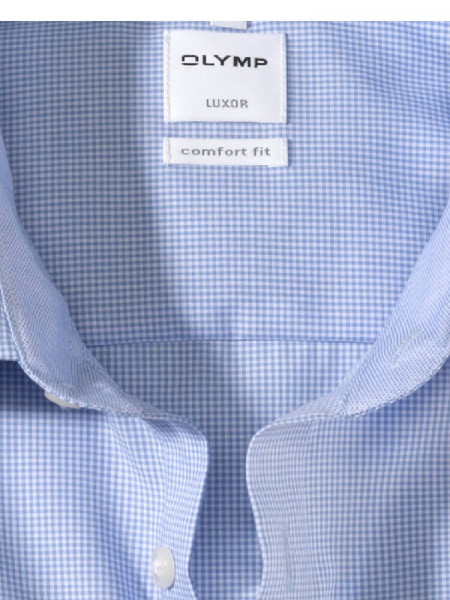 OLYMP Comfort Fit Chemise Bleu moyen New Kent Popeline - Vue 1