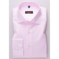 Chemise Eterna MODERN FIT TWILL rose avec col Classic Kent en coupe moderne