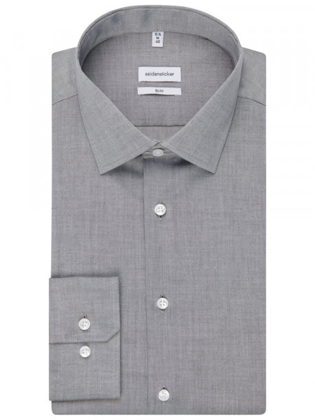 SEIDENSTICKER Slim Fit Chemise Gris Business Kent Chambray - Vue 4
