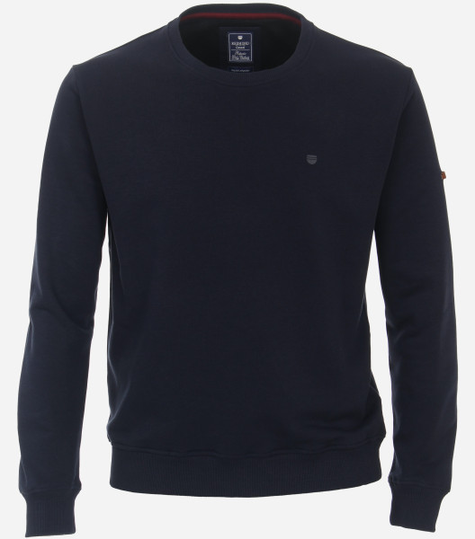 Pull Redmond REGULAR FIT TRICOTÉ bleu foncé avec col Col rond en coupe classique