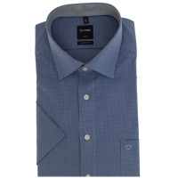 Chemise OLYMP Luxor modern fit OFFICE bleu foncé avec col Nouveau Kent en coupe moderne