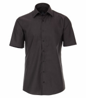 Chemise Venti MODERN FIT UNI POPELINE anthracite avec col Kent en coupe moderne