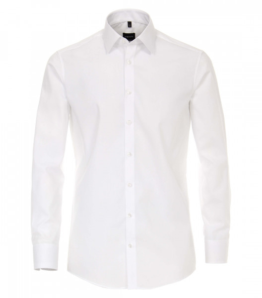 Chemise Venti MODERN FIT UNI POPELINE blanc avec col Kent en coupe moderne