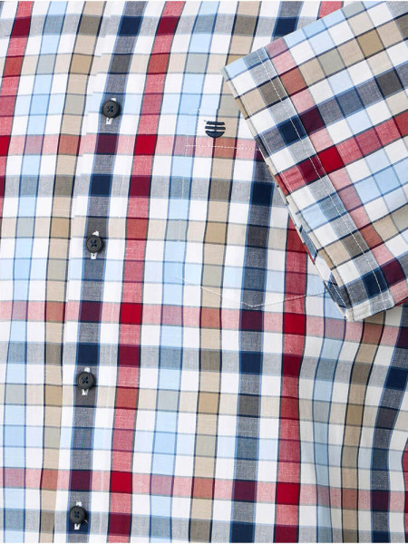 REDMOND Regular Fit Chemise Rouge Kent Struktur - Vue 2