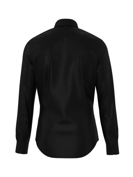 SEIDENSTICKER Slim Fit Chemise Noir New Kent Satin  - Vue 1