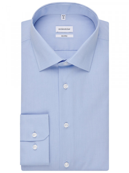 SEIDENSTICKER Tailored Fit Chemise Bleu clair Business Kent Fil à Fil - Vue 4