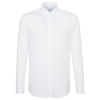 Chemise Seidensticker SHAPED STRUCTURE blanc avec col Business Kent en coupe moderne