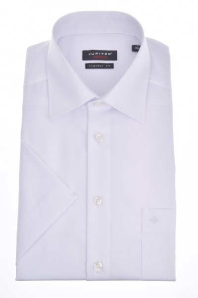 Chemise Jupiter COMFORT FIT UNI POPELINE blanc avec col Kent en coupe classique