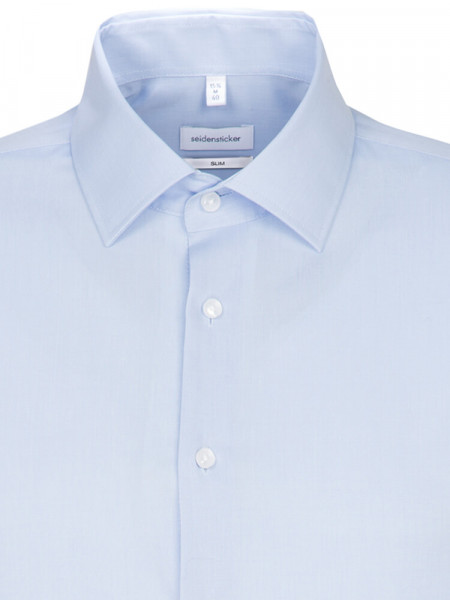 SEIDENSTICKER Slim Fit Chemise Bleu clair Business Kent Fil à Fil - Vue 2
