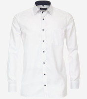 Chemise CasaModa COMFORT FIT DOBBY blanc avec col Kent en coupe classique