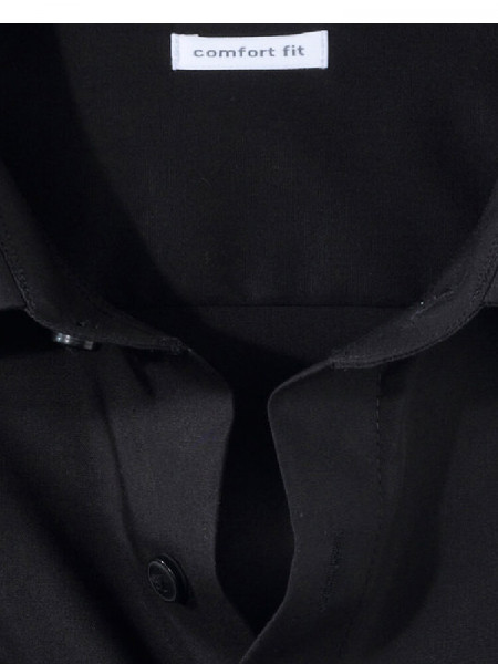 OLYMP Comfort Fit Chemise Noir New Kent Popeline - Vue 1