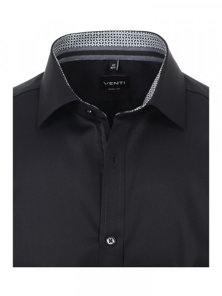 VENTI Slim Fit Chemise Noir Kent Twill - Vue 1